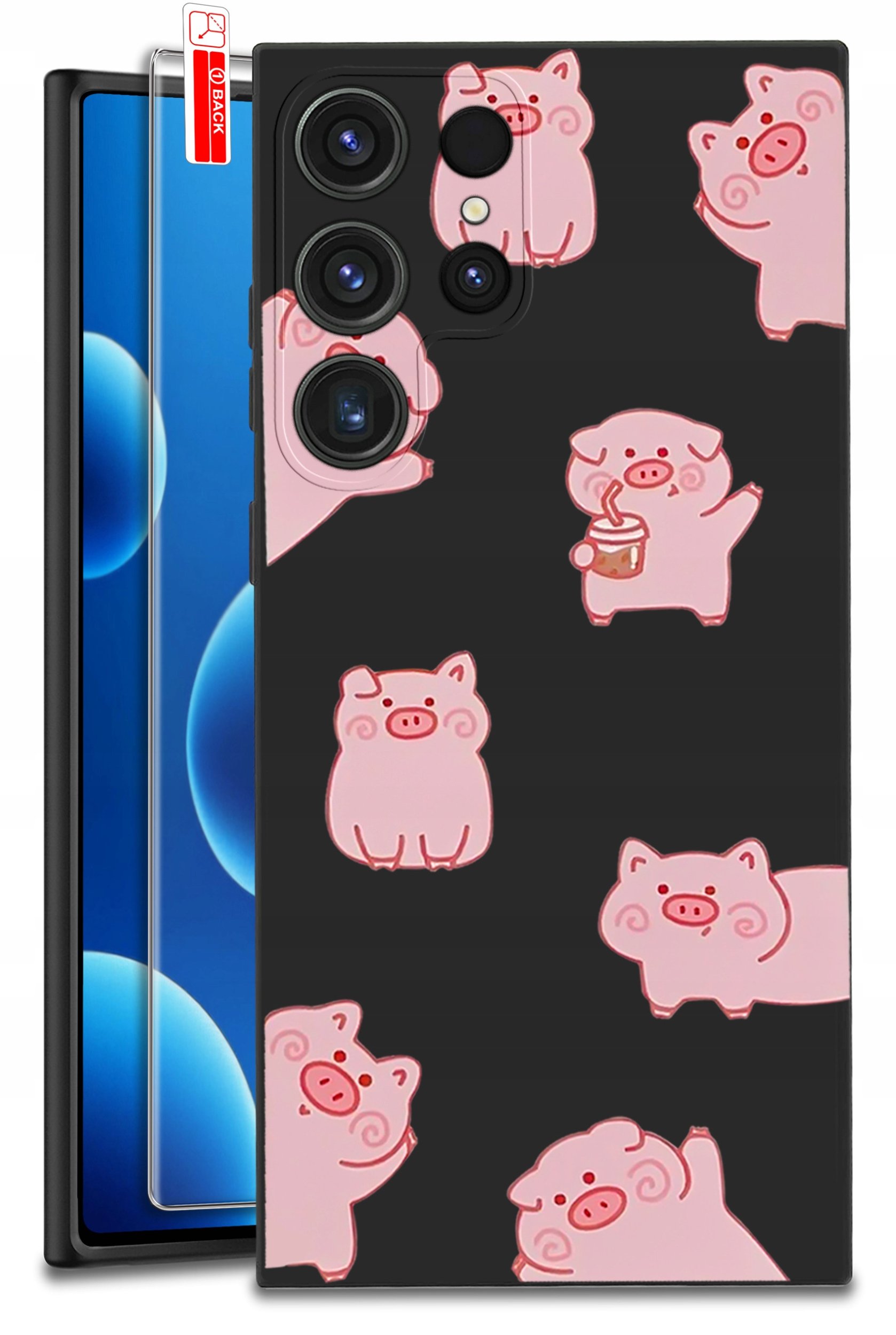 ETUI do Samsung Galaxy S25 Ultra WZORY | SILIKONOWE MATT CASE + SZKŁO 9H