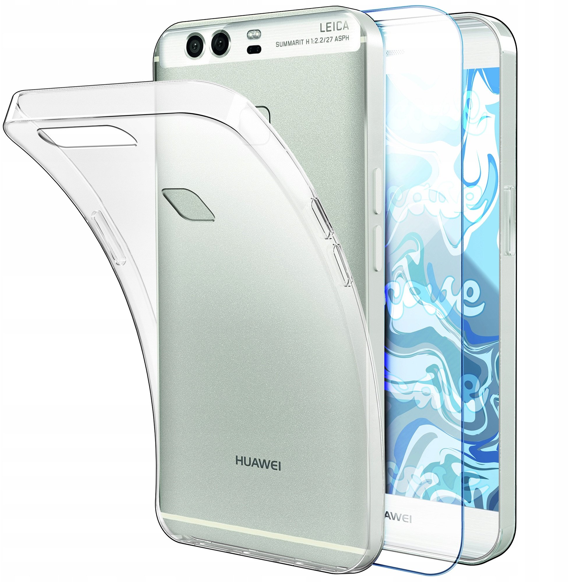 Etui Do Huawei P9 (Przezroczyste, Silikonowe, Ochronne, Case) Szkło 9H