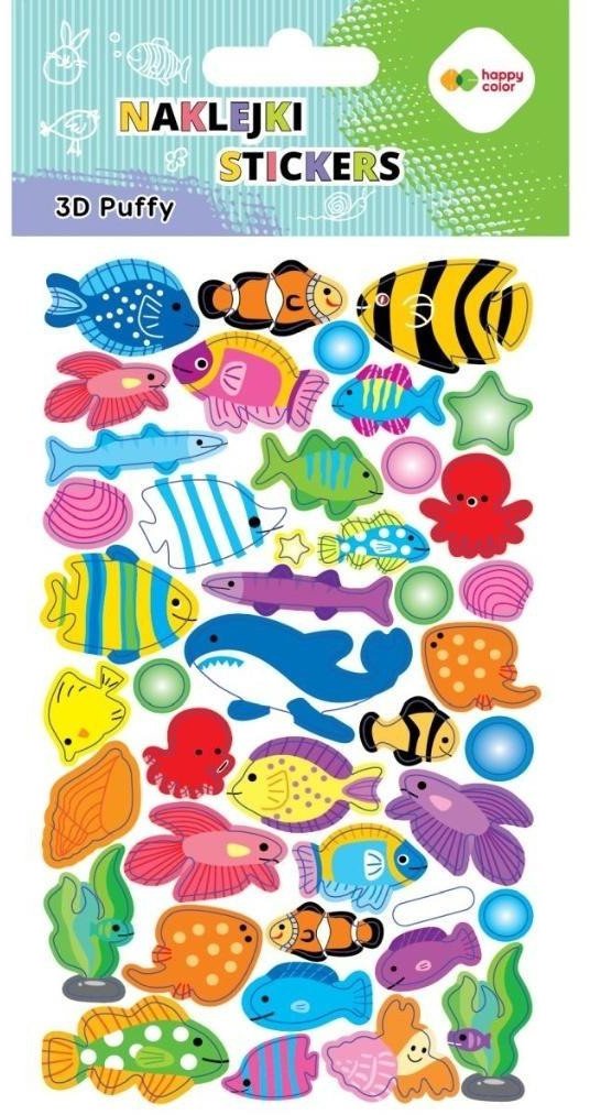 Naklejki 3D Puffy Fishes 10x20cm HAPPY COLOR