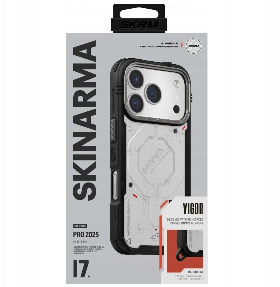 SKINARMA Etui Vigor MagSafe do iPhone 17 Pro jasnoszary