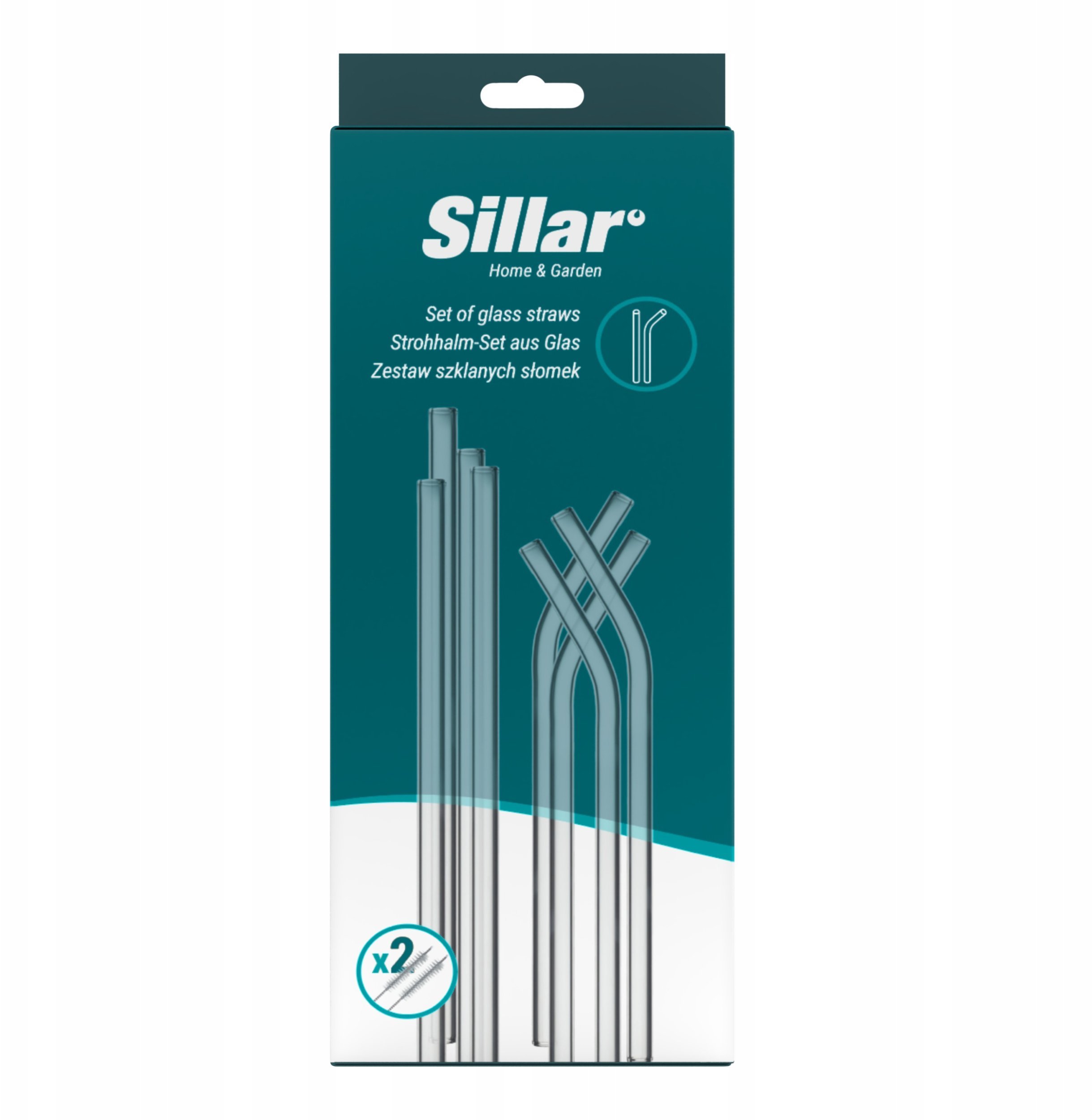 Zestaw szklanych słomek Sillar SIL255