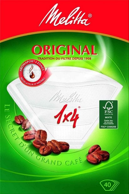 Melitta 1x4 40 gab. - Kafijas filtri