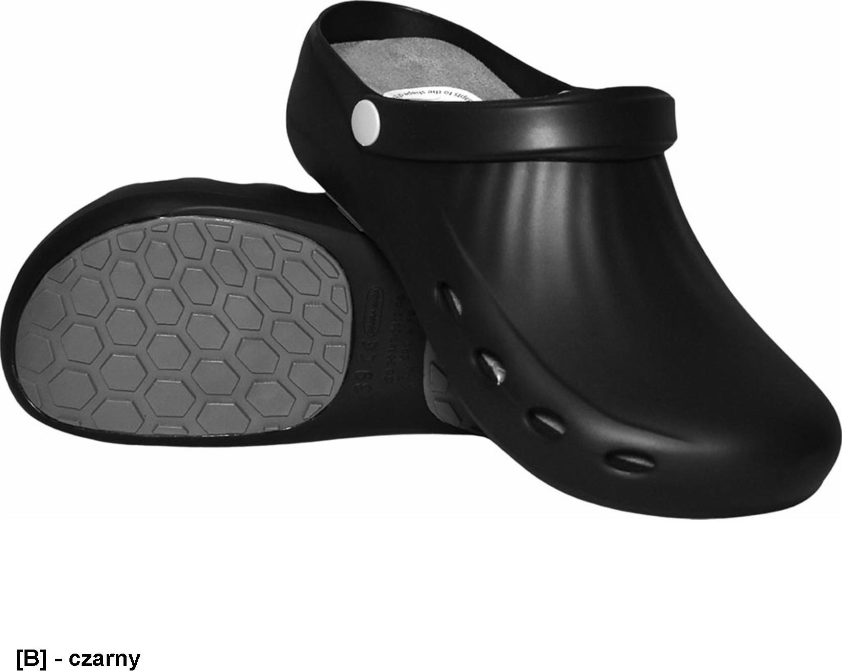 MEDIBUT BMPRIMACLOG OB SRC A E - Klapki PRIMA CLOG właściwości antyelektrostatyczne wyjmowana wkładka memory podeszwa antypoślizgowa - czarny 38