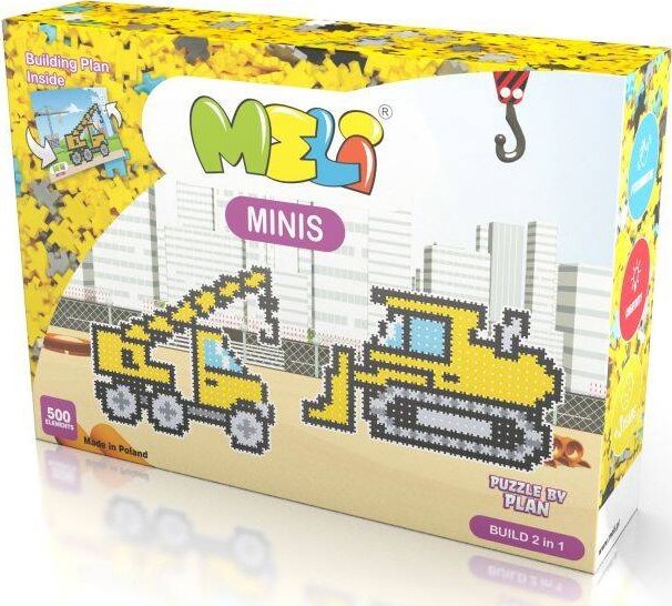 Meli Klocki Meli Minis Build 2w1 Dźwig i Spychacz 500 el.