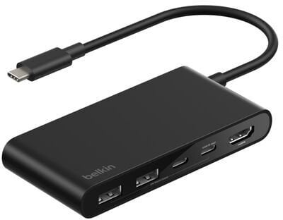 HUB USB Belkin Connect 5-in-1 USB-C Hub z podwójnymi portami USB-C, czarny