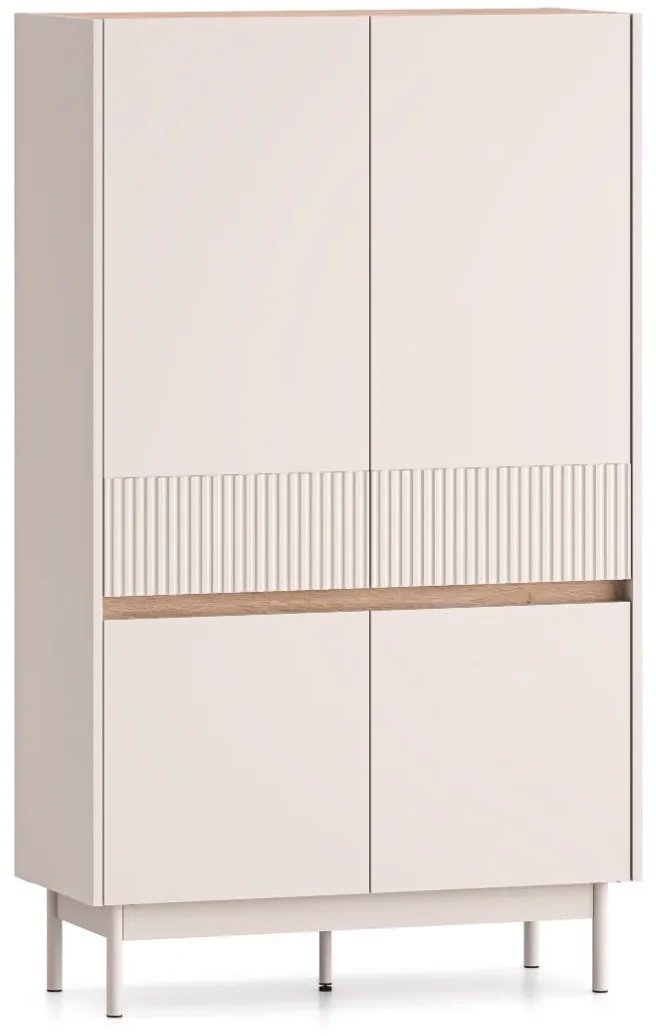 Komoda wysoka DUMI 04 4D 90 kaszmirowa/dąb cremona ML MEBLE