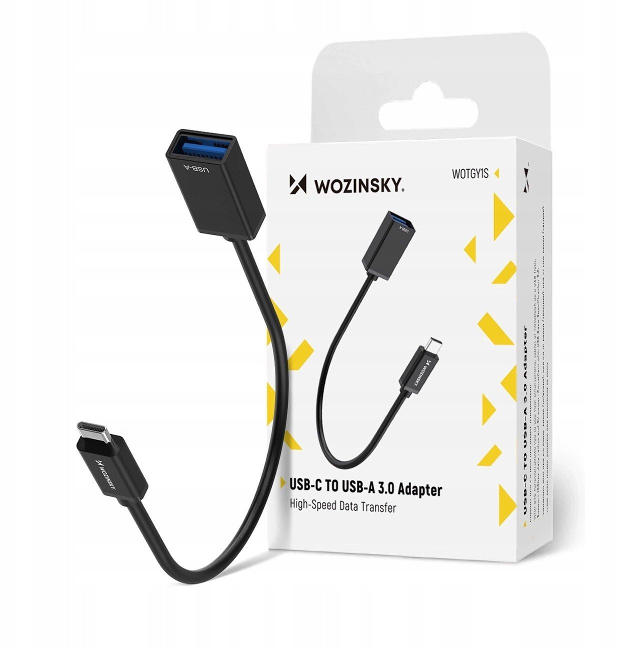 Adapter Wozinsky WOTGY1S USB-C 3.0 (męski) - USB-A 3.0 (żeński) OTG - czarny