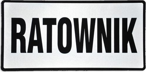 Polska Firma Emblemat RATOWNIK odblaskowy na rzepie 31 x 15 cm NOWY