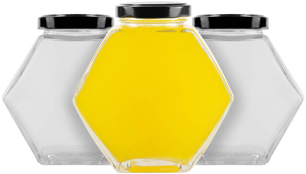 12X HEKSAGON SŁOIK OZDOBNY 380ML DŻEM PRZYPRAWY