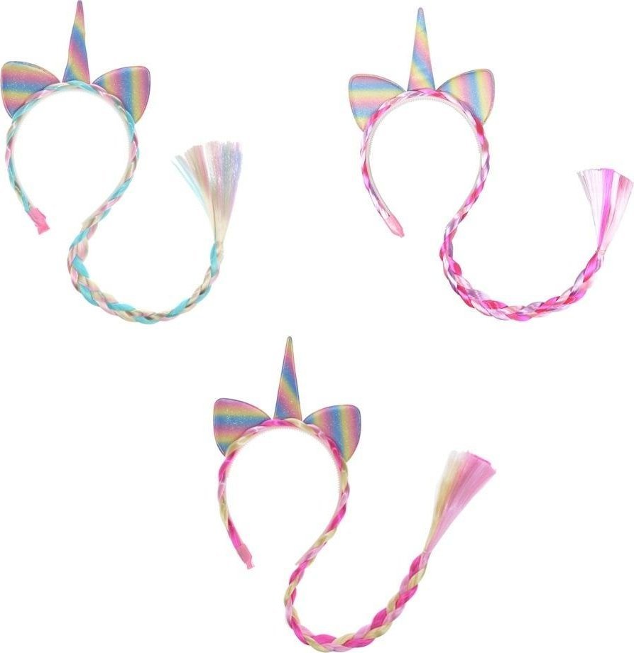 Opaska jednorożec z warkoczami MIX