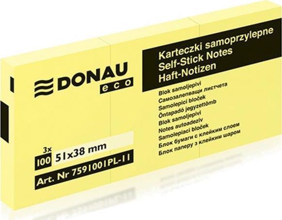 Oficio Notes samoprzylepny 51x38 mm szt 3 żółte kartki
