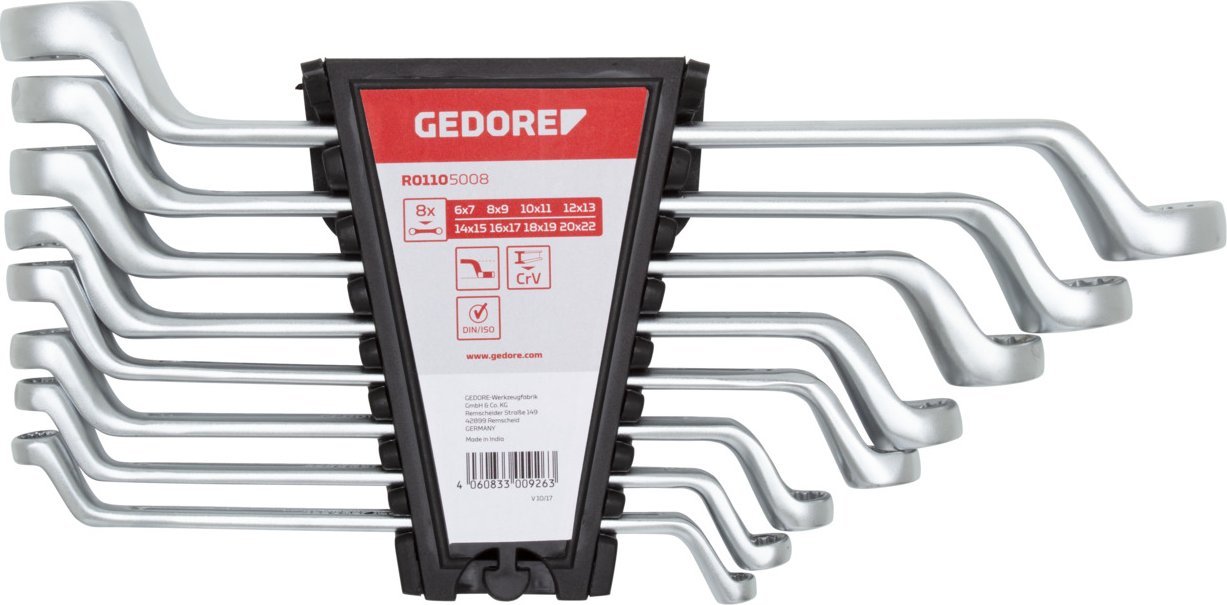 Gedore GEDORE red Double ring end Spanner Set 8-pieces 6-22 mm