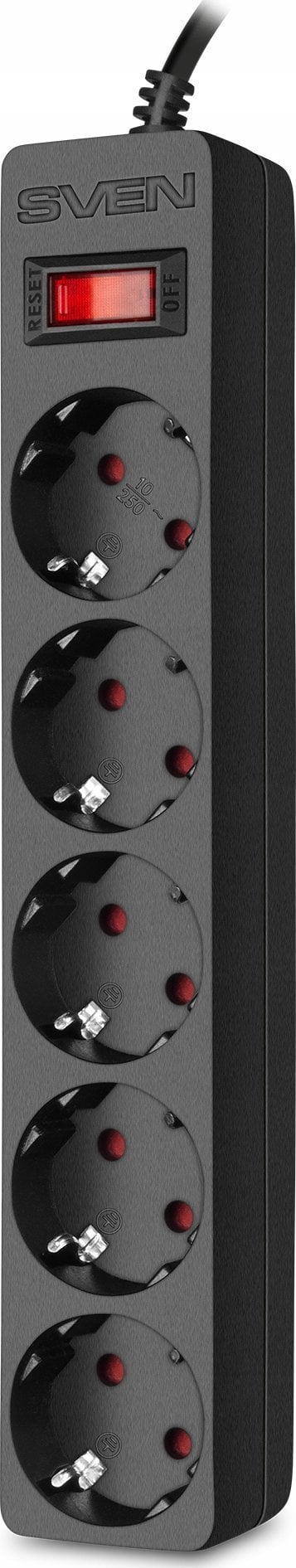 Listwa przeciwprzepięciowa SVEN SF-05E 3,0 m, (5 gniazd) czarna