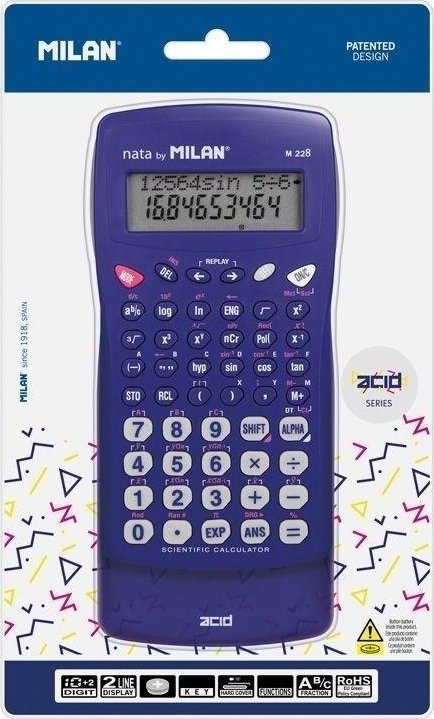 Kalkulator Milan Kalkulator naukowy M228 Acid niebieski