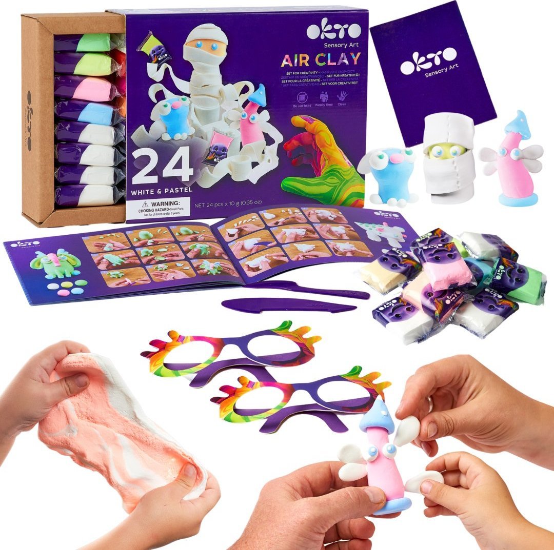 Zestaw lekkiej ciastoliny Biel&Pastele 24kol 20024