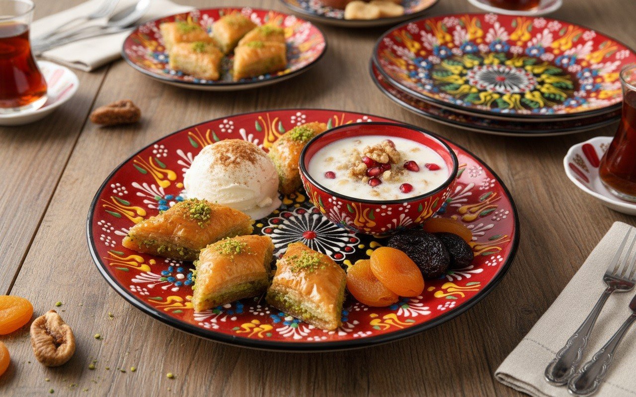 Talerz deserowy 18 cm ceramiczny Oriental Red