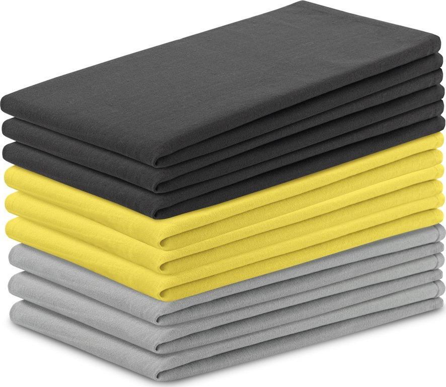 AmeliaHome KIT/AH/LETTY/PLAIN/GREYS&YELLOW/9PACK/50X70