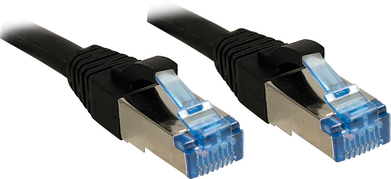 Lindy Patchcord Cat6A, S/FTP, PIMF, LSOH, 1m, czarny (47177)