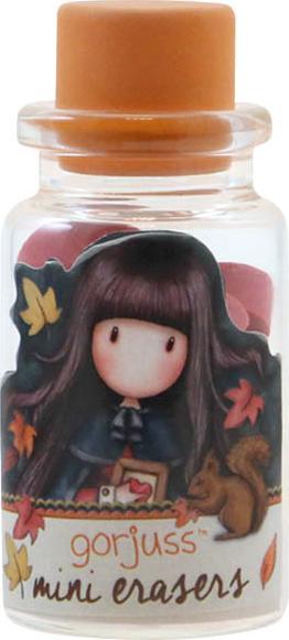 Santoro London Mini gumki do ścierania w szklanej buteleczce - Gorjuss - Autumn Leaves