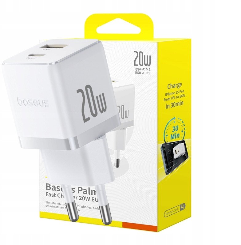 Ładowarka Baseus Palm 1x USB-A 1x USB-C 3 A (BSU9054)