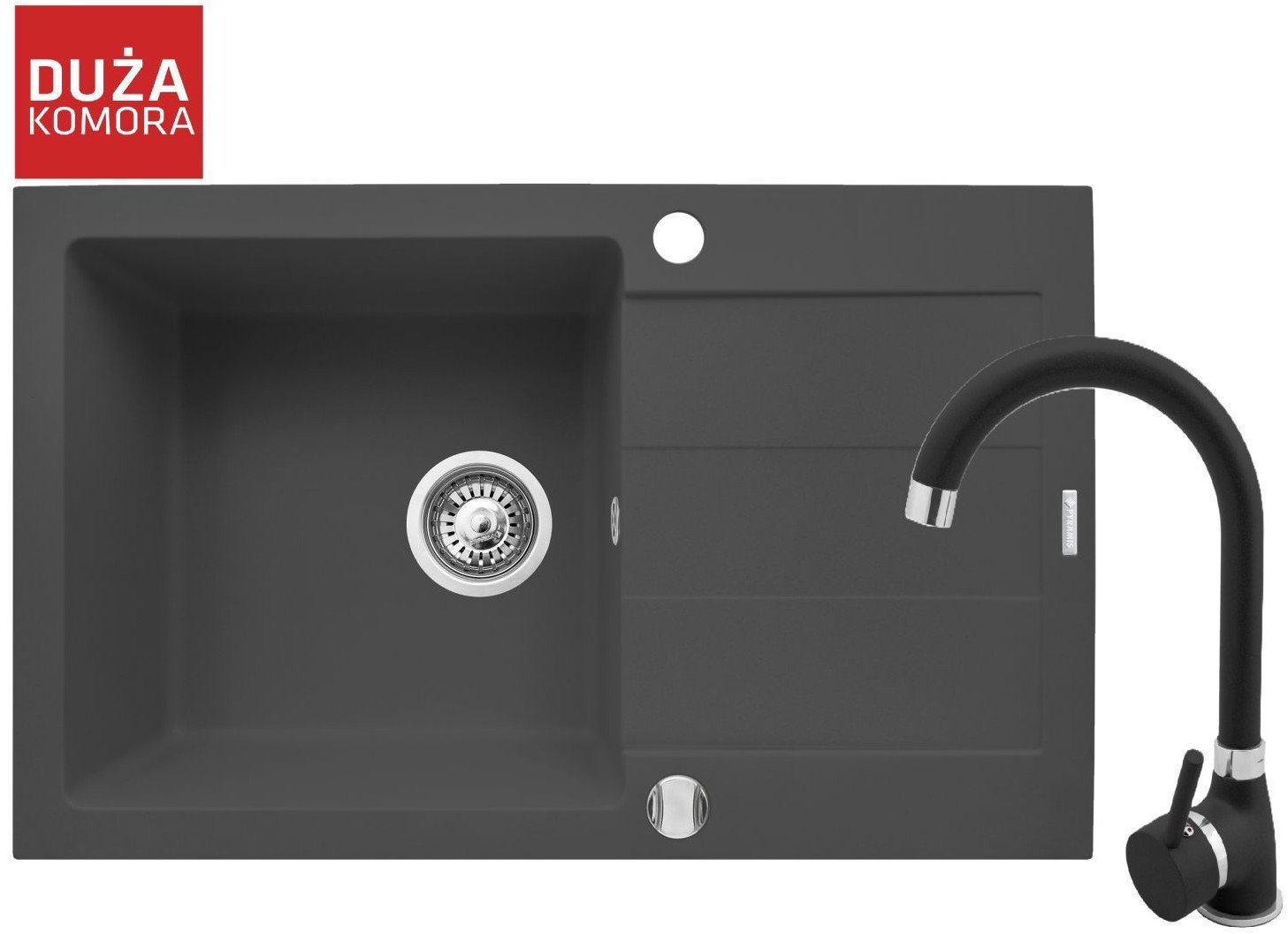 Pyramis Zlew. SPARTA PLUS (78x48) karbon + bateria BELLO