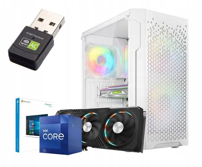BIAŁY KOMPUTER GAMINGOWY DO GIER RYZEN 5 5600 32GB RTX 5060 8GB M.2 1TB W11