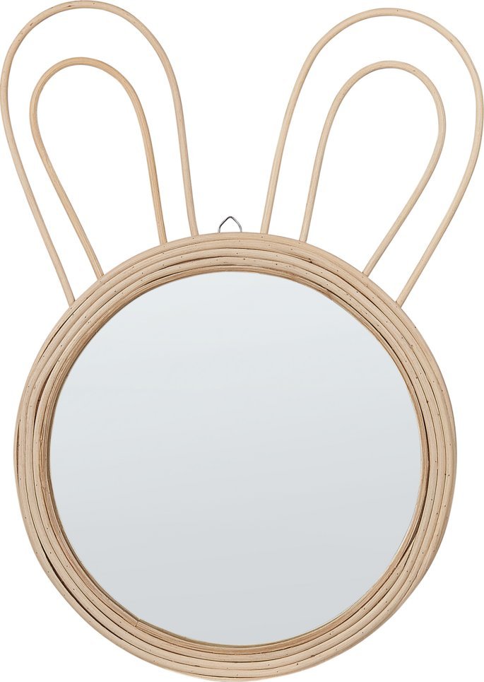 Beliani Rattanowe lustro ścienne królik ø 28 cm naturalne GOLONG!