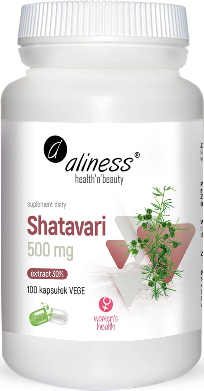 Aliness ALINESS Shatavari ekstrakt 30% 500 mg x 100 Vege caps. one size