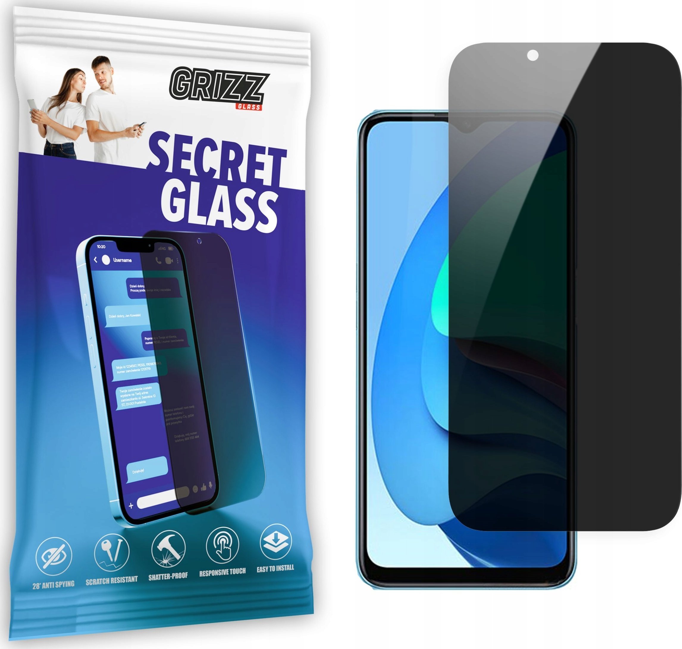 GrizzGlass Szkło prywatyzujące GrizzGlass SecretGlass Oppo A56 5G