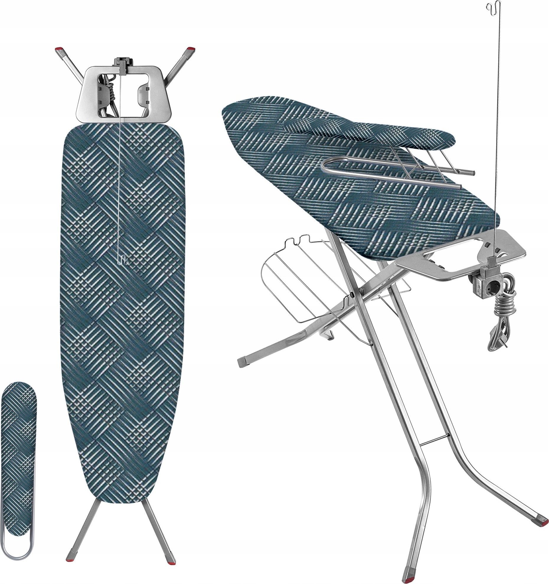 Kadax KADAX Deska Do Prasowania Z Uchwytem Gniazdem Rękawnikem Z Półką 120x38 cm