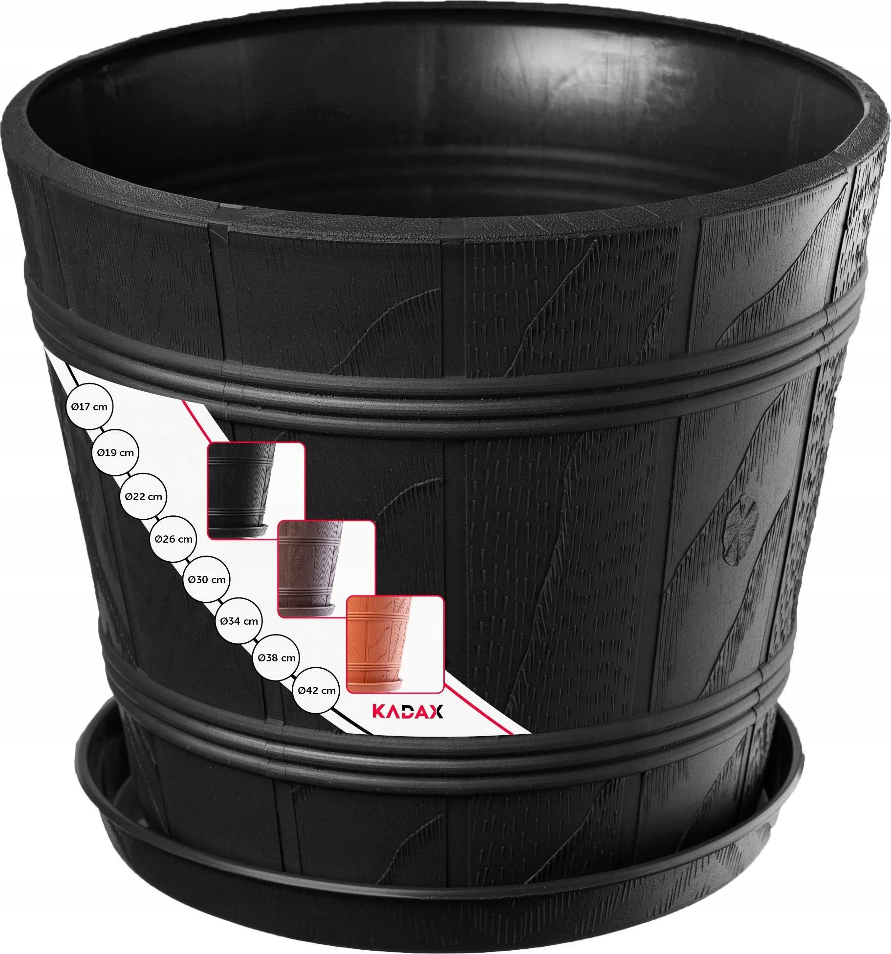 Kadax DONICZKA OSŁONKA DONICA Z PODSTAWKĄ GRAFIT 34cm