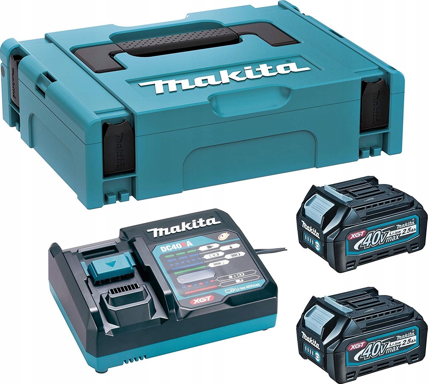 Makita Akumuliatoriu ir ikroviklio komplektas MAKITA 40V Max XGT 2x2,5Ah
