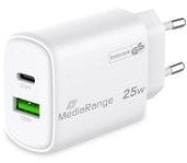 MediaRange MRMA112-2 ładowarka do urządzeń przenośnych Smartfon, Tablet Biały Prąd przemienny Szybkie ładowanie Wewnętrzna