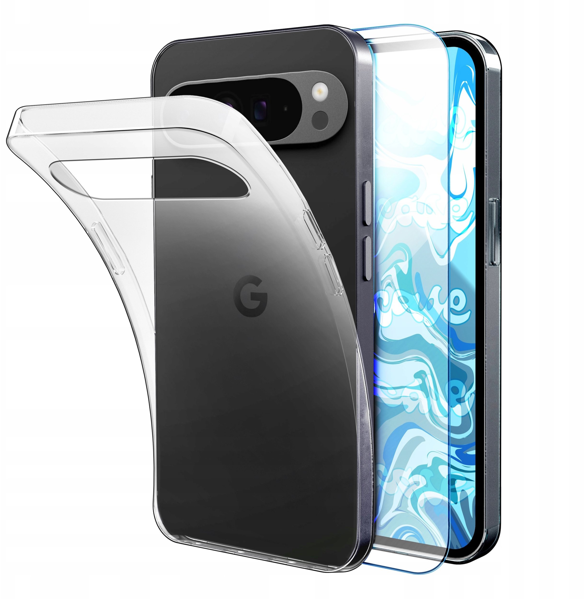 Etui Do Google Pixel 9 Pro XL (Przezroczyste, Silikonowe, Obudowa) Szkło