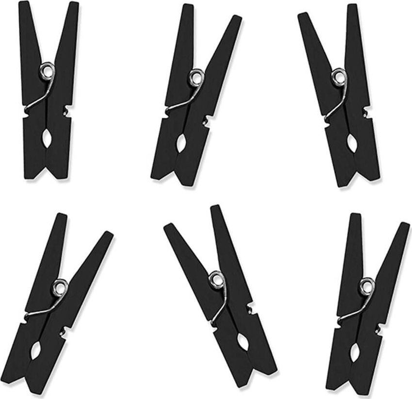 Party Deco Klamerki drewniane czarne - 10 szt. uniwersalny