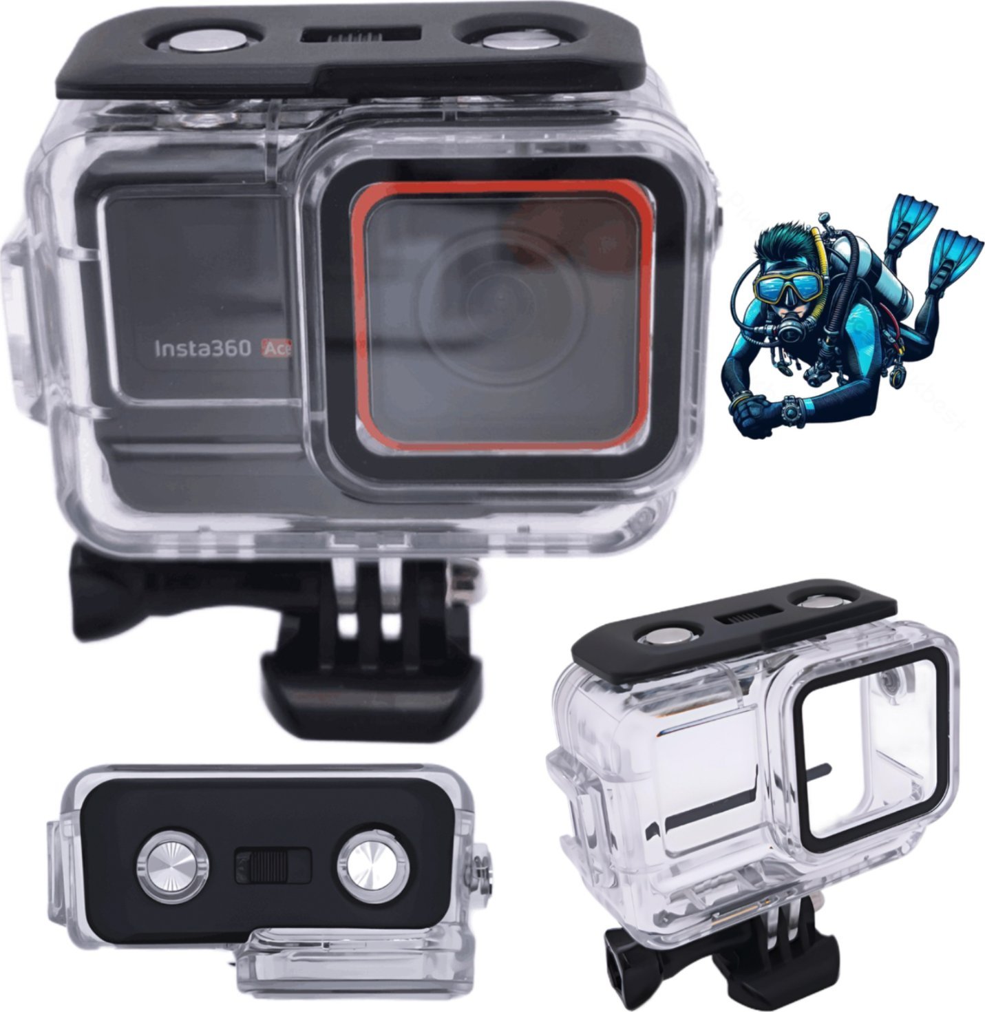 SunnyLife WODOODPORNA OBUDOWA 40M 3 DO NURKOWANIA PODWODNA OCHRONNA DO INSTA360 ACE