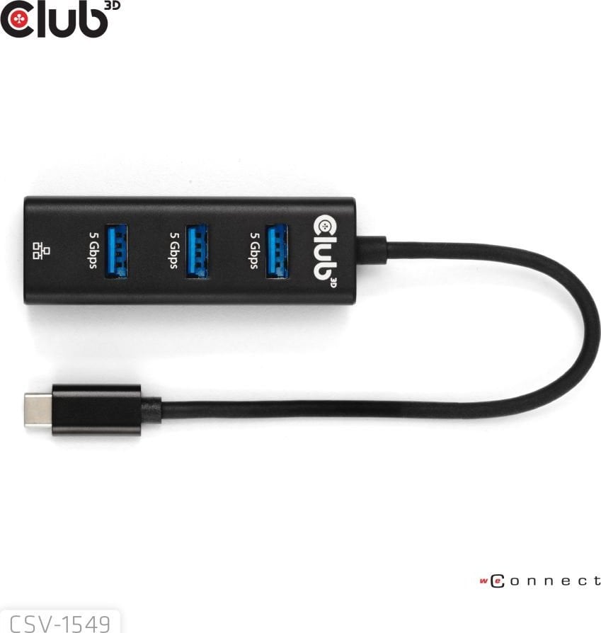 HUB USB Club 3D Club3D USB-Hub USB Typ-C 3.2 > 3x USB Typ A 1Gbps retail