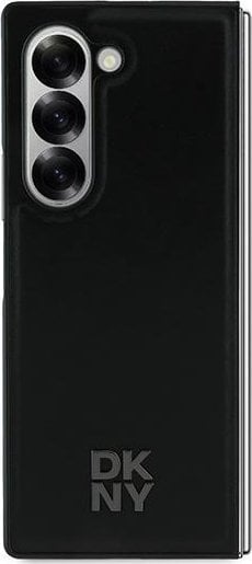 DKNY DKHMZFD6PSMCSLK Z Fold6 F956 czarny/black Magsafe Plain Leather Metal Stack Logo