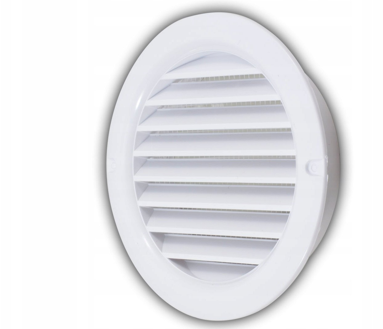 Ventika Kratka wentylacyjna okrągła z siatkĄ i konierzem fi125mm biała MW125KO