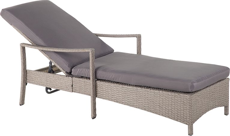 Beliani Leżak ogrodowy rattanowy szary VASTO