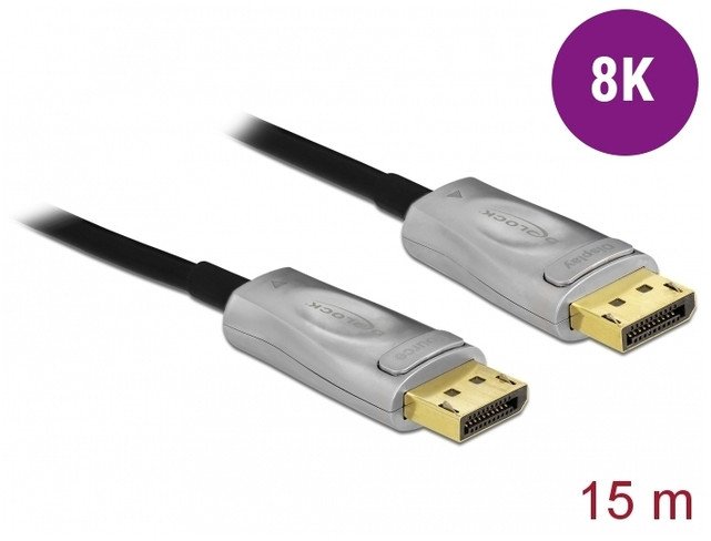 DELOCK KABEL DISPLAYPORT 1.4 DP 8K OPTYCZNY AKTYWNY 15M (85886)