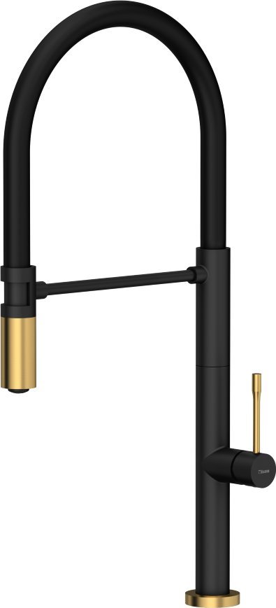 Bateria kuchenna Quadron Margot T Line SteelQ stojąca Pure carbon / Nano PVD złoty (84818011)