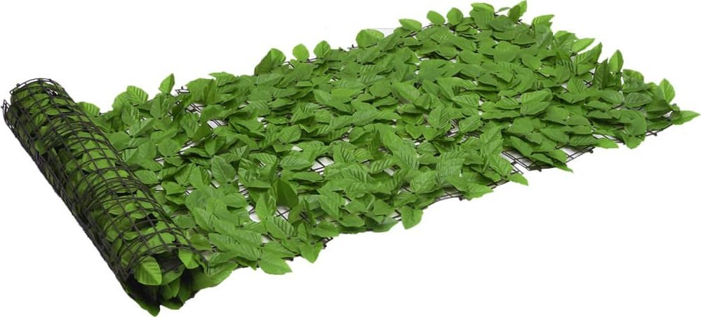 vidaXL Osłona balkonowa, zielone liście, 200x75 cm