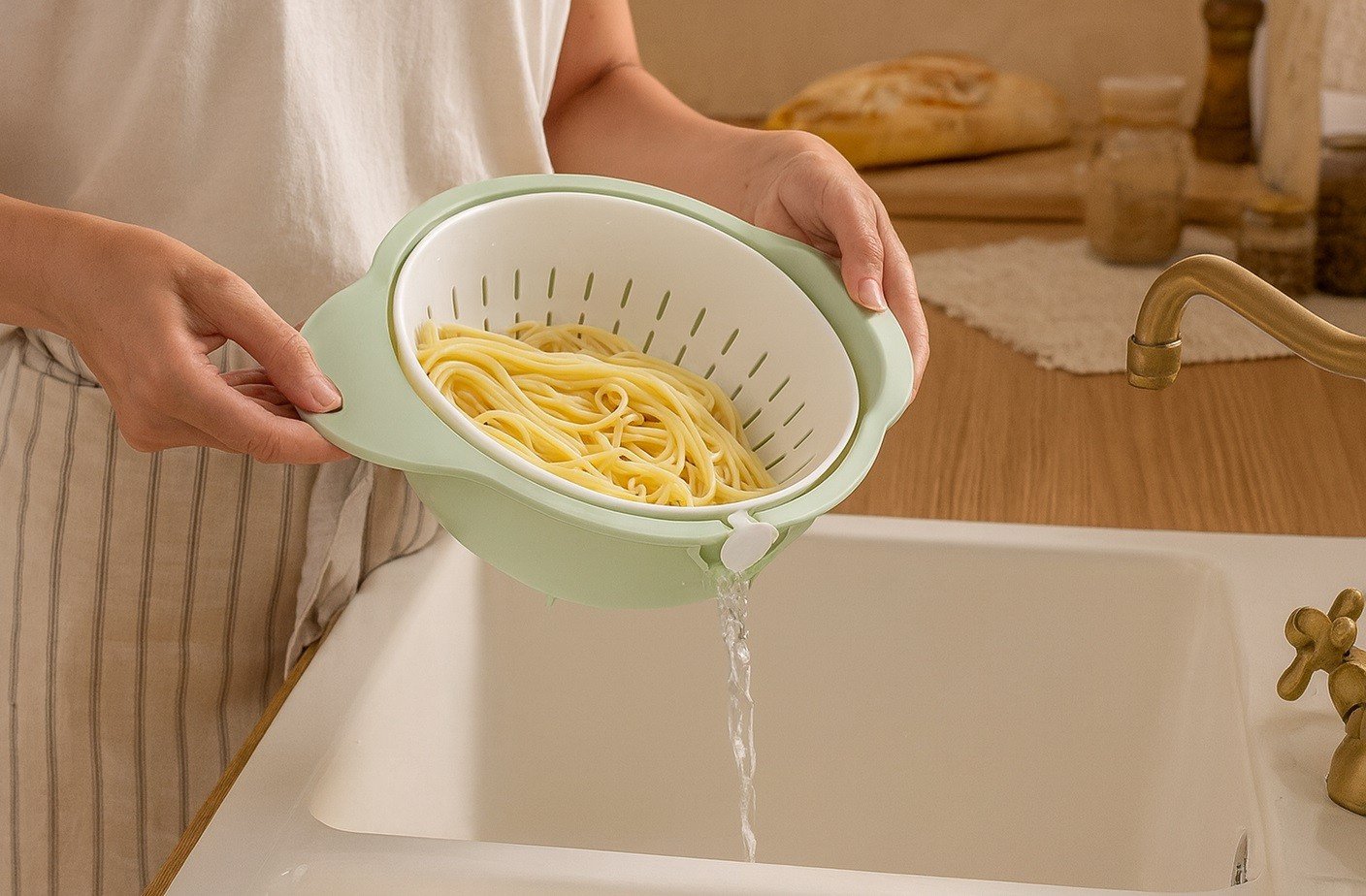 Durszlak grawitacyjny 27x25x13,5 cm z miską