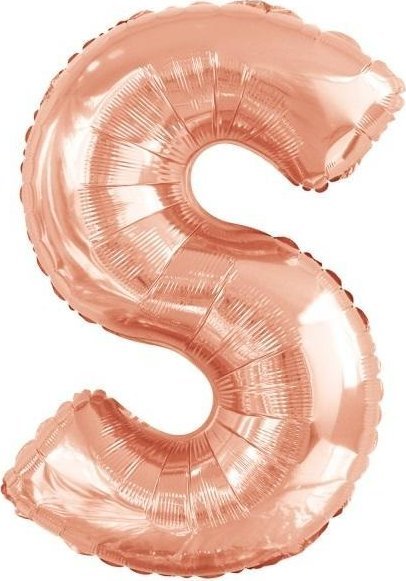 Balon foliowy litera S różowe złoto 55x86cm