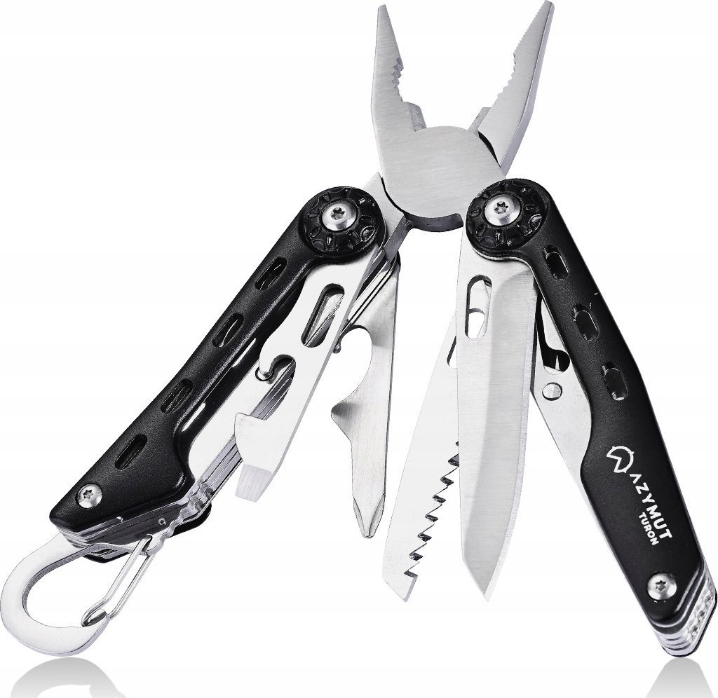 Azymut Multitool AZYMUT Turon - 10 narzędzi + karabińczyk +kabura do pasa (H-P224108)