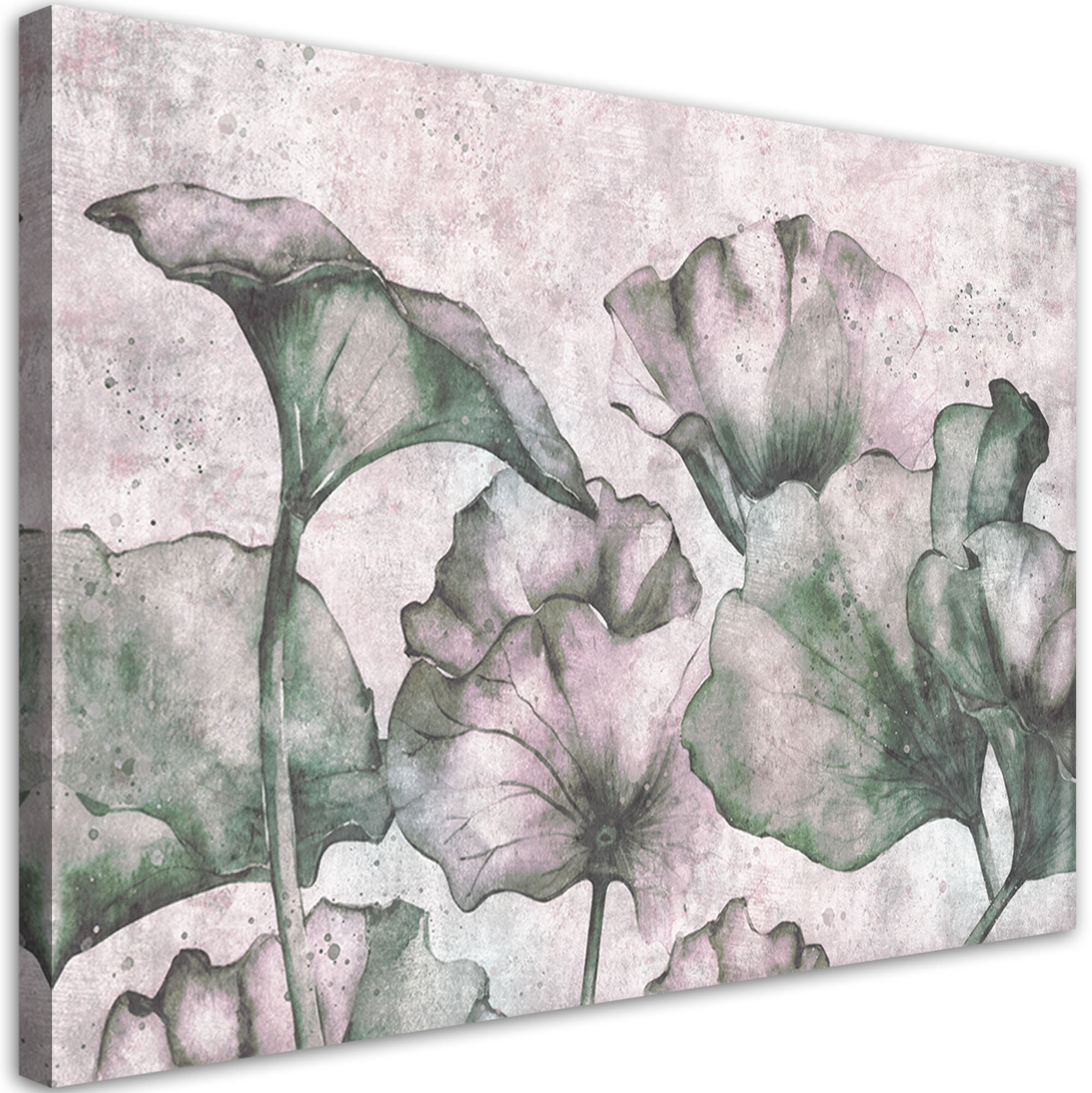 Feeby obraz na płótnie liście na tle betonu 60x40 medium