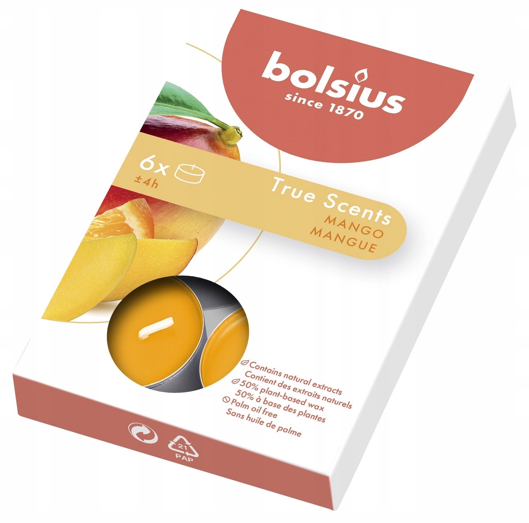 Bolsius Świece aromatyczne Tejas mango True Scents 8717847151476 8717847151476 (8717847151476)