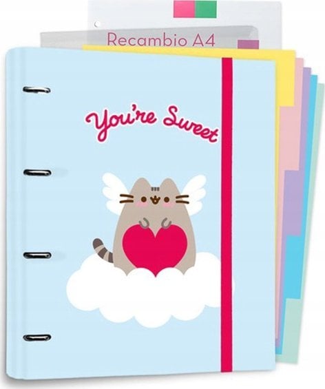 Segregator Pusheen Pusheen - Segregator A4 z kolekcji Purrfect Love z kartkami (4 ringi, gumka)