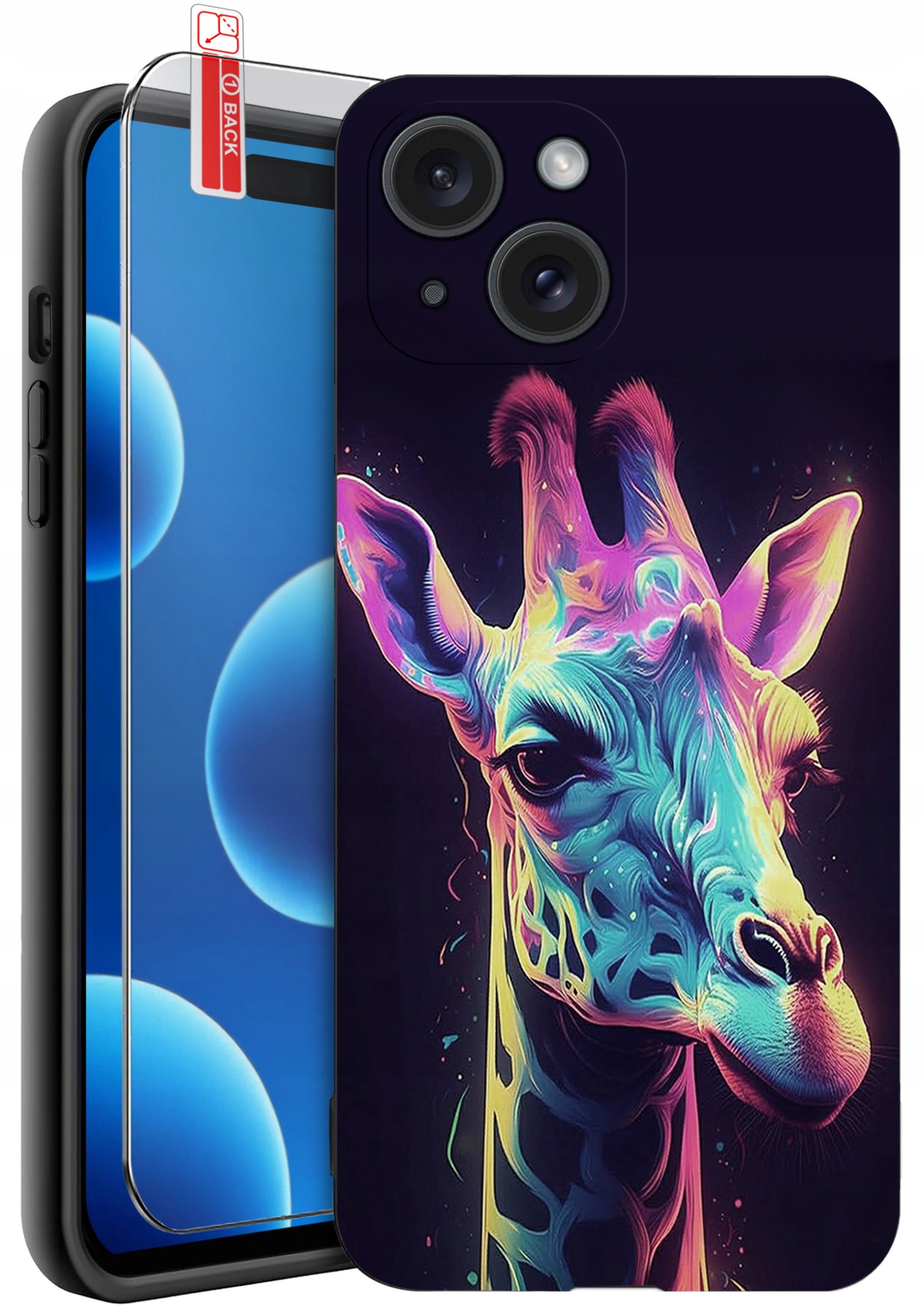 ETUI do iPhone 15 | WZORY | SILIKONOWE MATT CASE + SZKŁO 9H